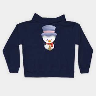 Snowman Build a Tiny Christmas Tree Kids Hoodie